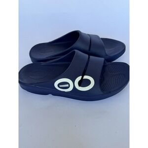 OOFOS Ooahh Slides Men's 7 Womens  9 Navy Recovery Comfort Sandals